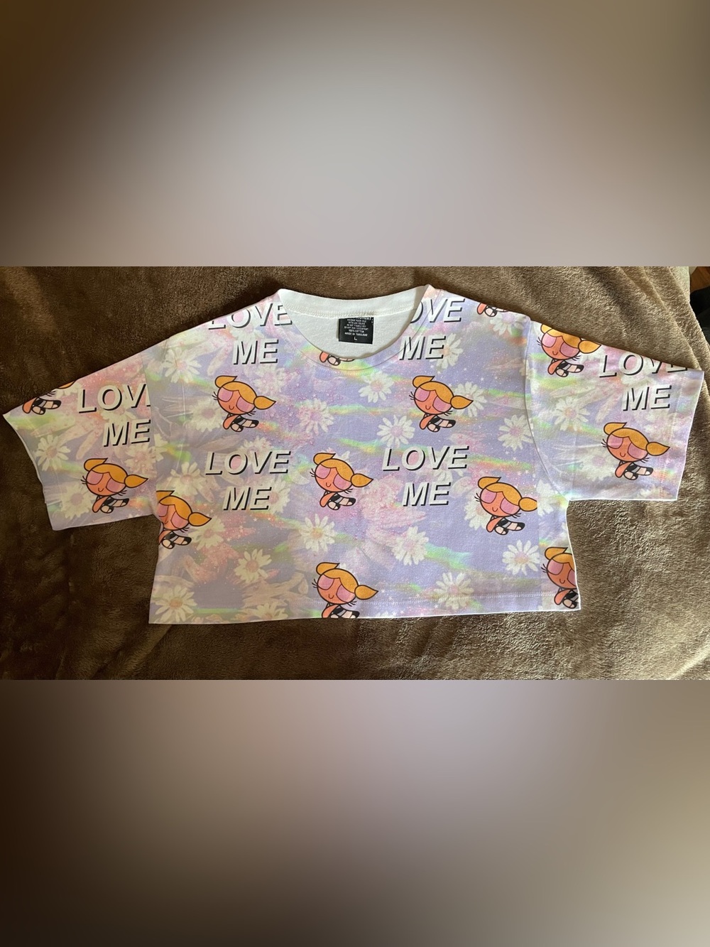 Happy Monday Powerpuff Girls Bubbles Crop Tee - Large